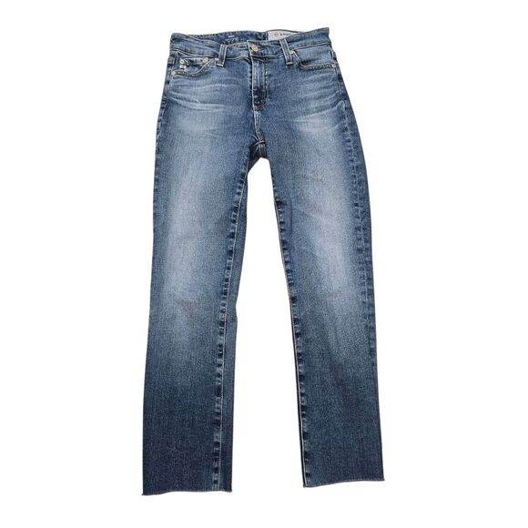 AG Mari Jeans Women's 25 Blue Denim High Rise Slim Straight Leg Zip Fly - Picture 1 of 7
